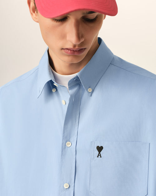 Ami de Coeur Hemd aus blauem Baumwollstoff im Boxy-Schnitt - Herren - 4 - AMI Paris - Ami Paris