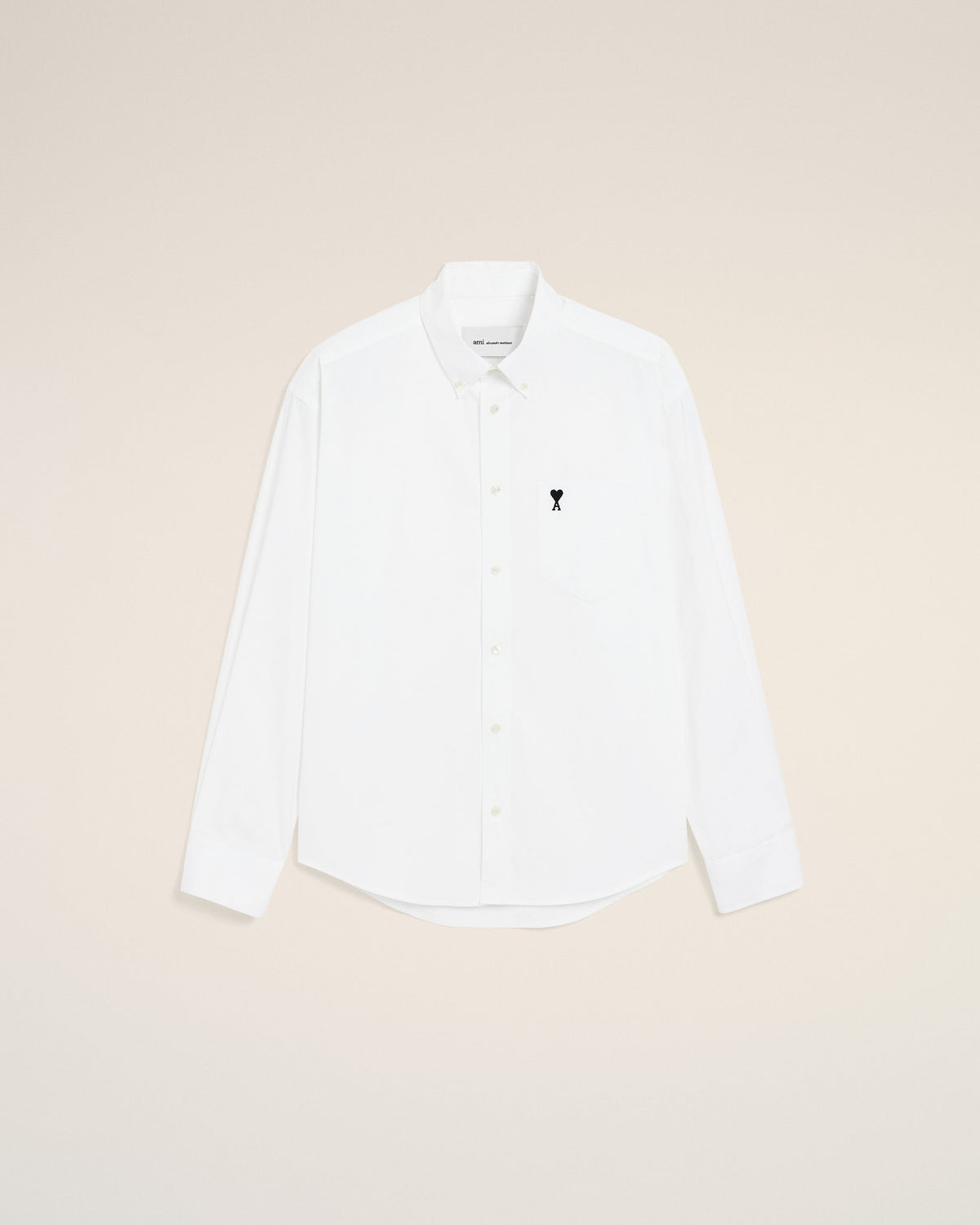 White boxy cotton shirt with Ami de Coeur - 1