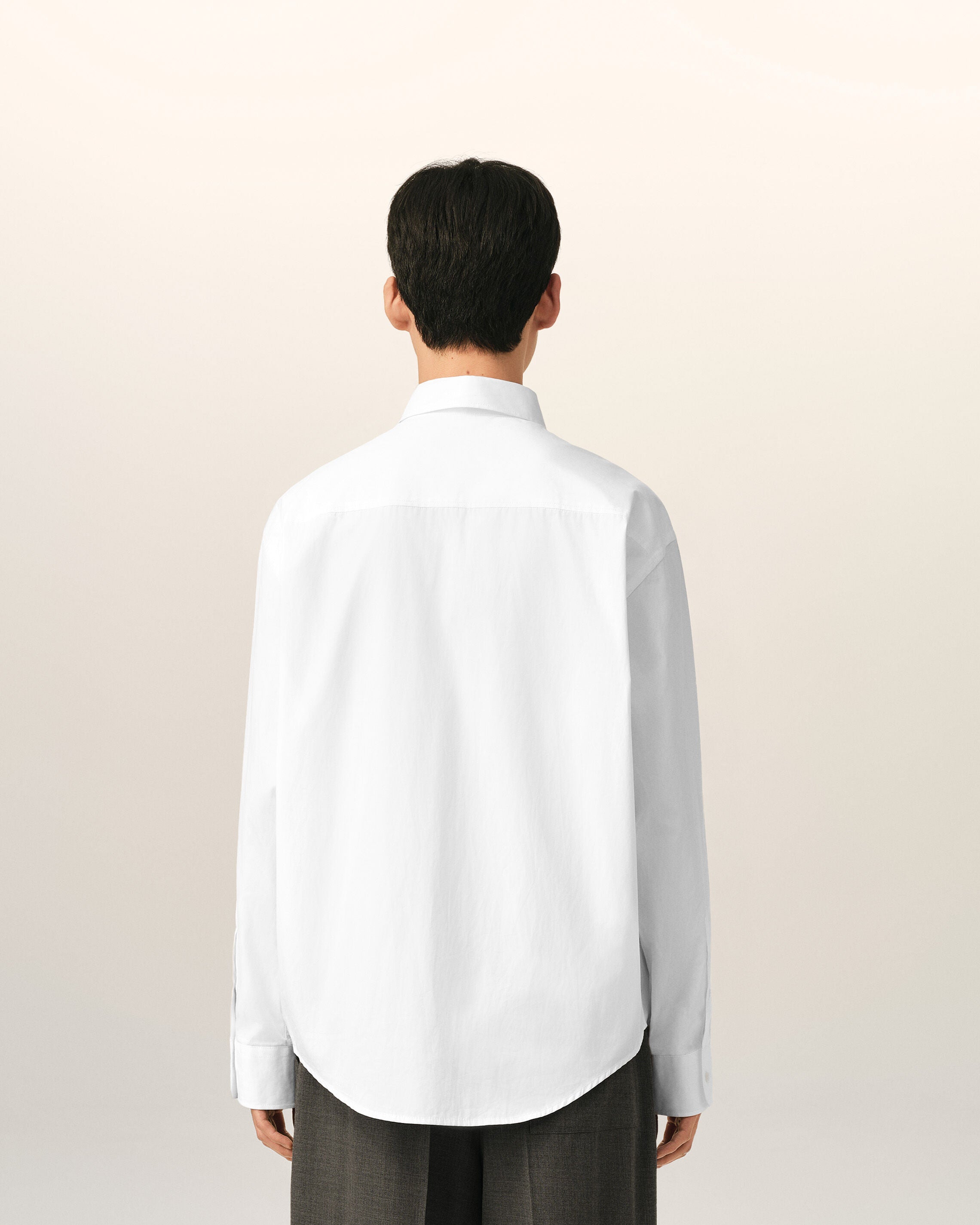 White boxy cotton shirt with Ami de Coeur - 5