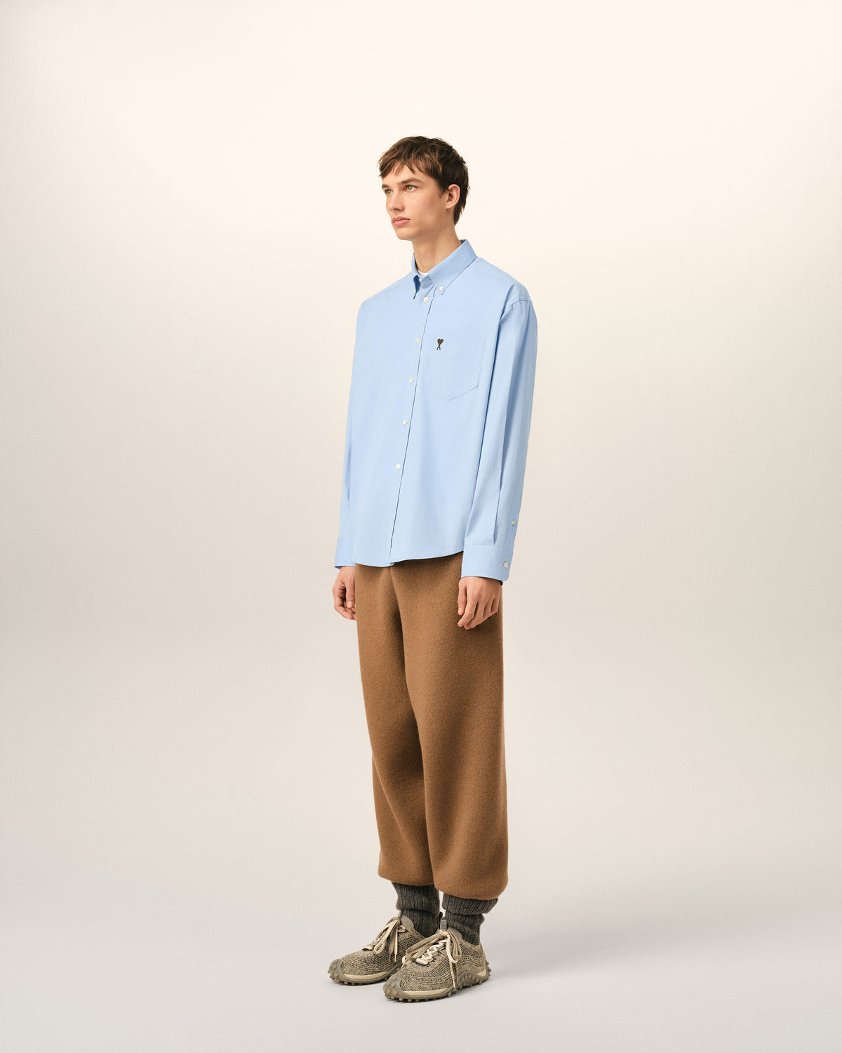 Ami de Coeur Hemd aus blauem Baumwollstoff im Boxy-Schnitt - 6