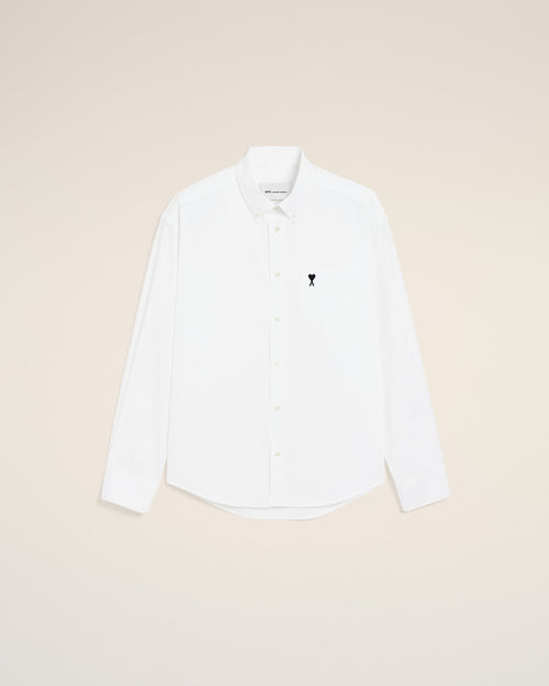 White boxy cotton shirt with Ami de Coeur - 2 - Ami Paris