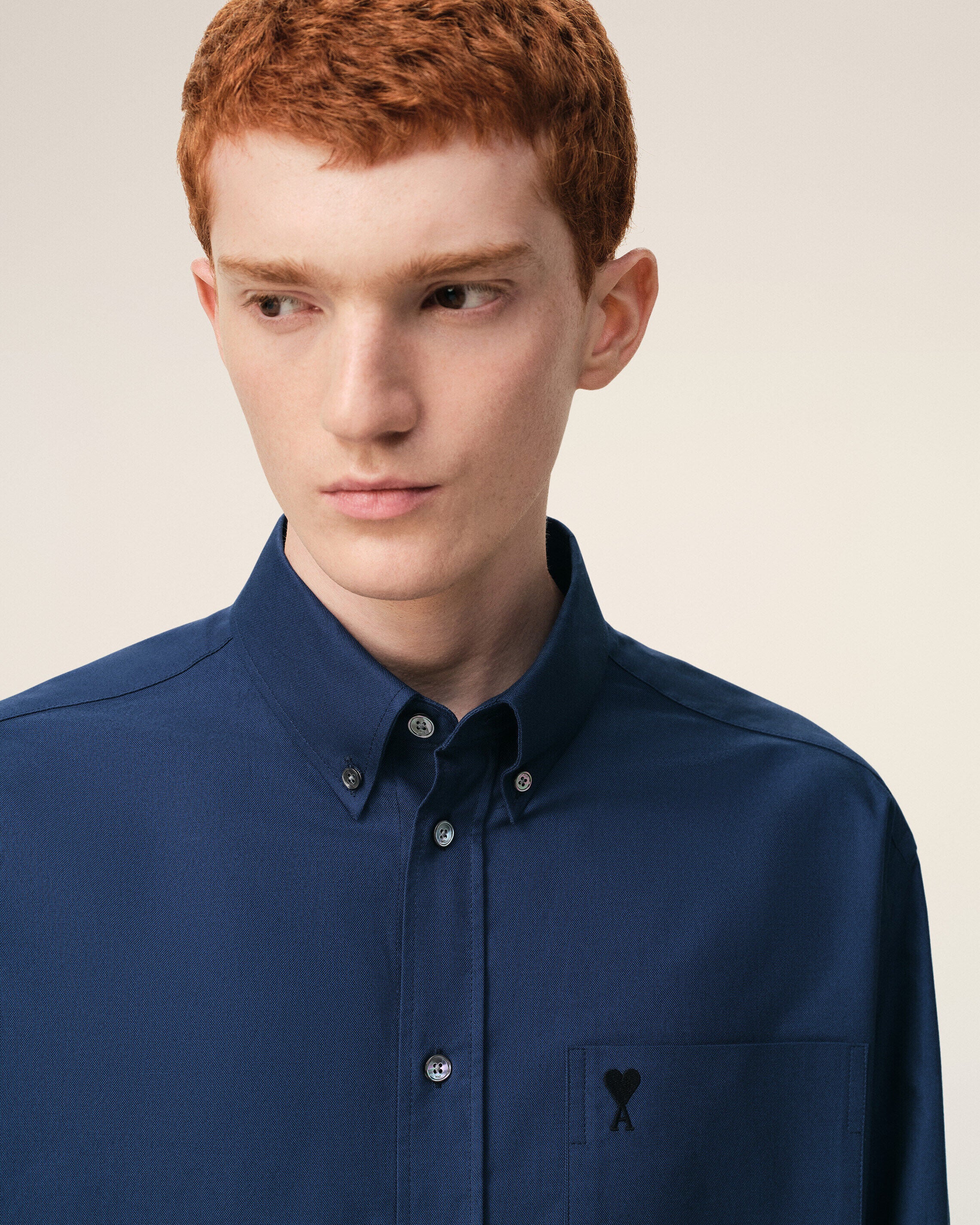 Blue Cotton Boxy Embroidered Ami De Coeur Shirt - 4