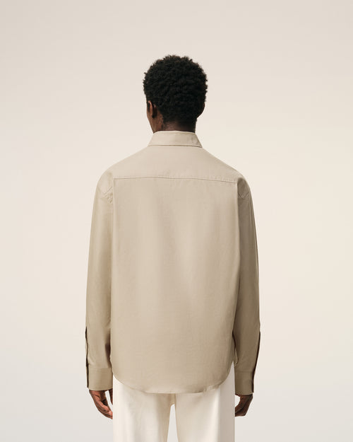 Chemise Boxy Beige Ami De Coeur Brodé en Coton - Homme - 5 - AMI Paris - Ami Paris