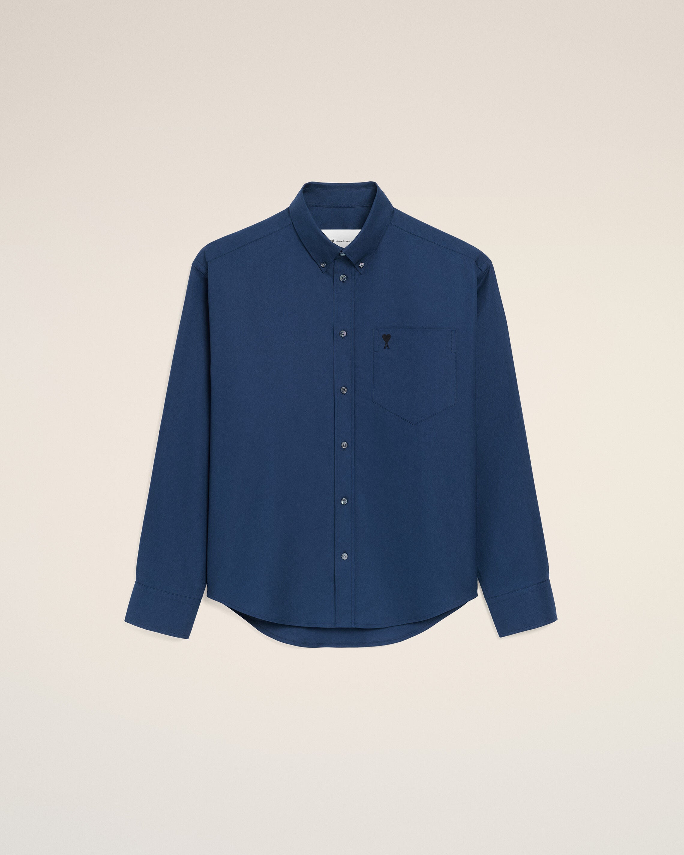 Blue Cotton Boxy Embroidered Ami De Coeur Shirt - 1