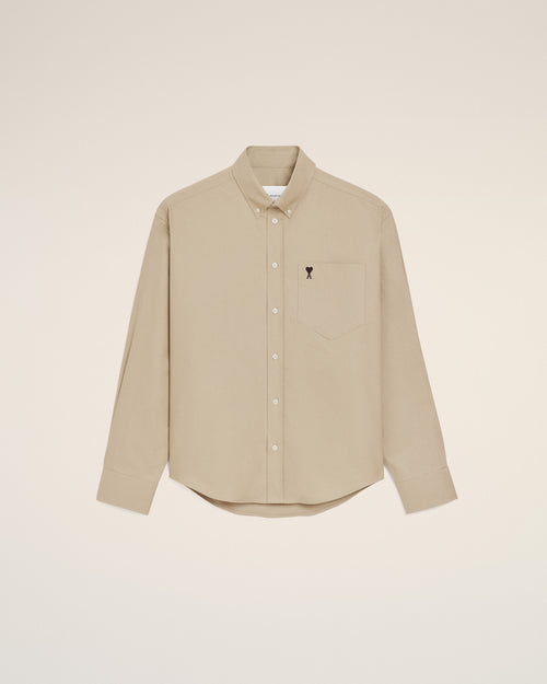 Chemise Boxy Beige Ami De Coeur Brodé en Coton - Femme - 7 - AMI Paris - Ami Paris