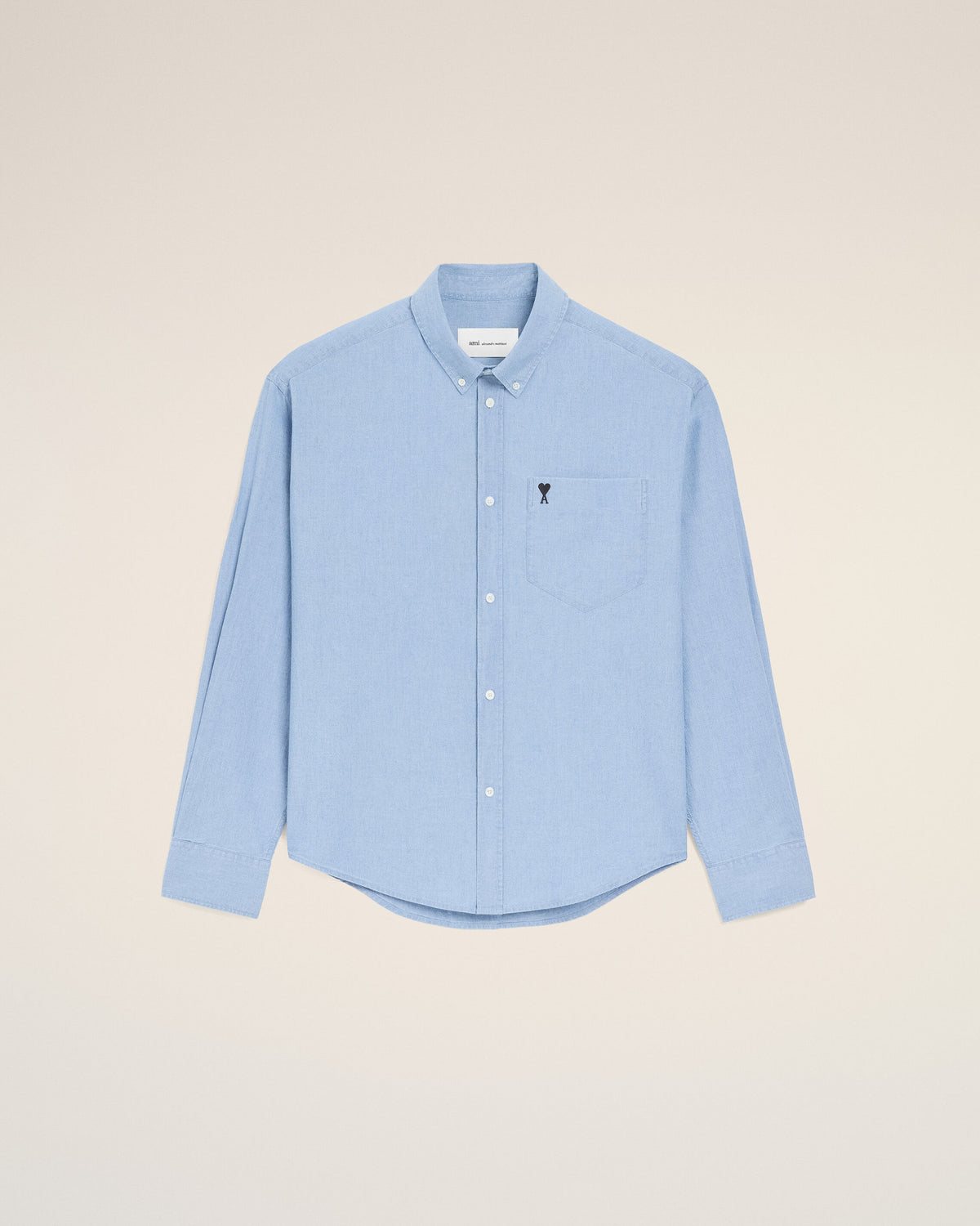 Camisa boxy con bordado Ami de Cœur de algodón azul - 1