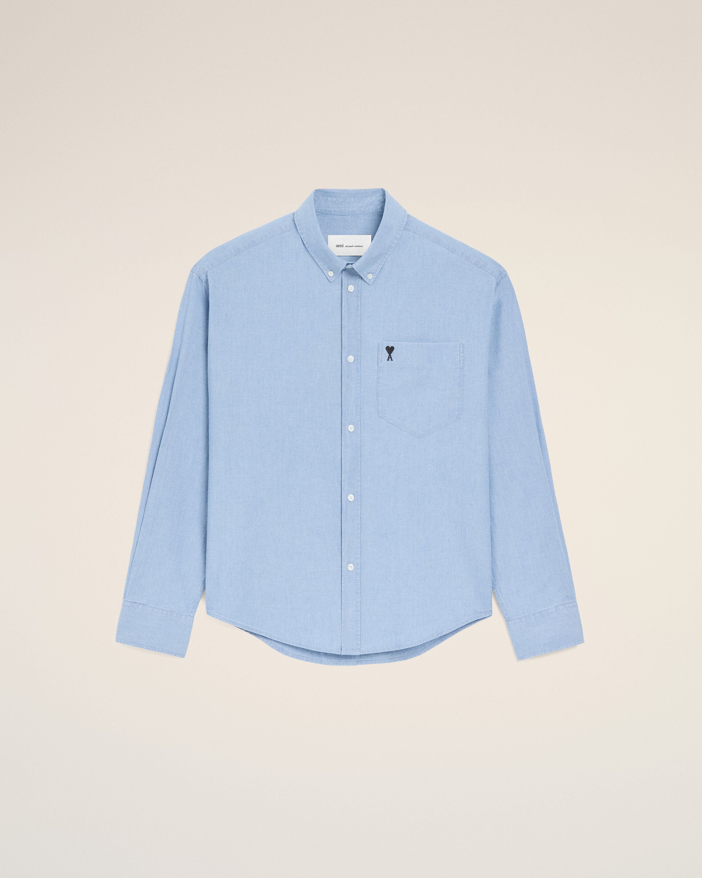 Blue Cotton Boxy Embroidered Ami De Coeur Shirt - 7