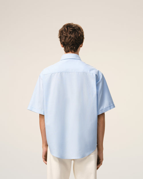 Blue Cotton Boxy Embroidered Ami De Coeur - Man - 6 - AMI Paris - Ami Paris