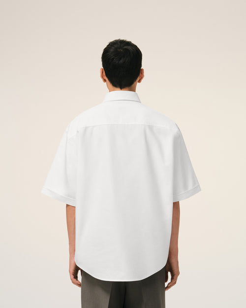 Weißes Ami De Coeur Baumwollhemd mit Stickerei - Herren - 5 - AMI Paris - Ami Paris