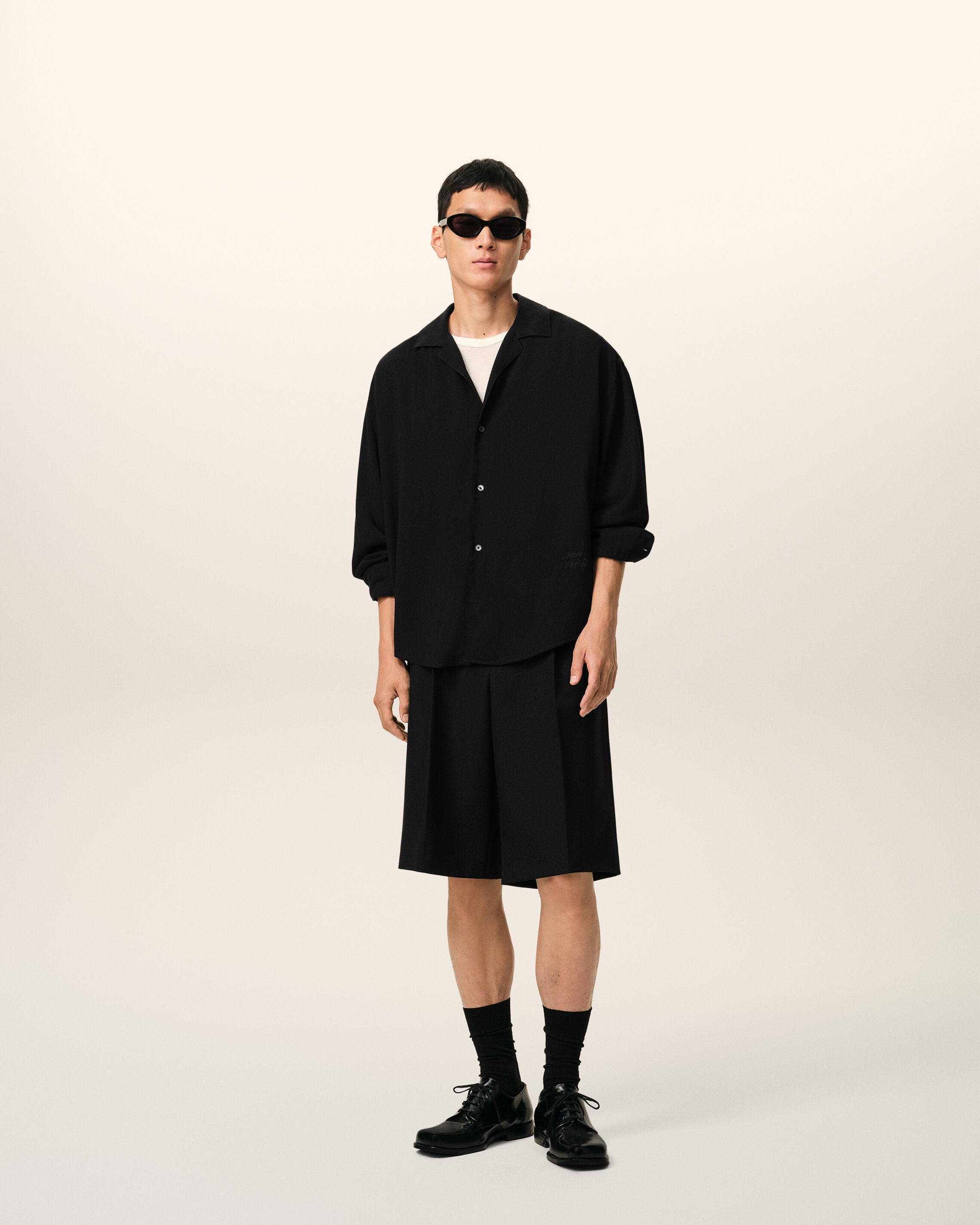 Chemise Boxy Noire Ami Paris Brodé - 2