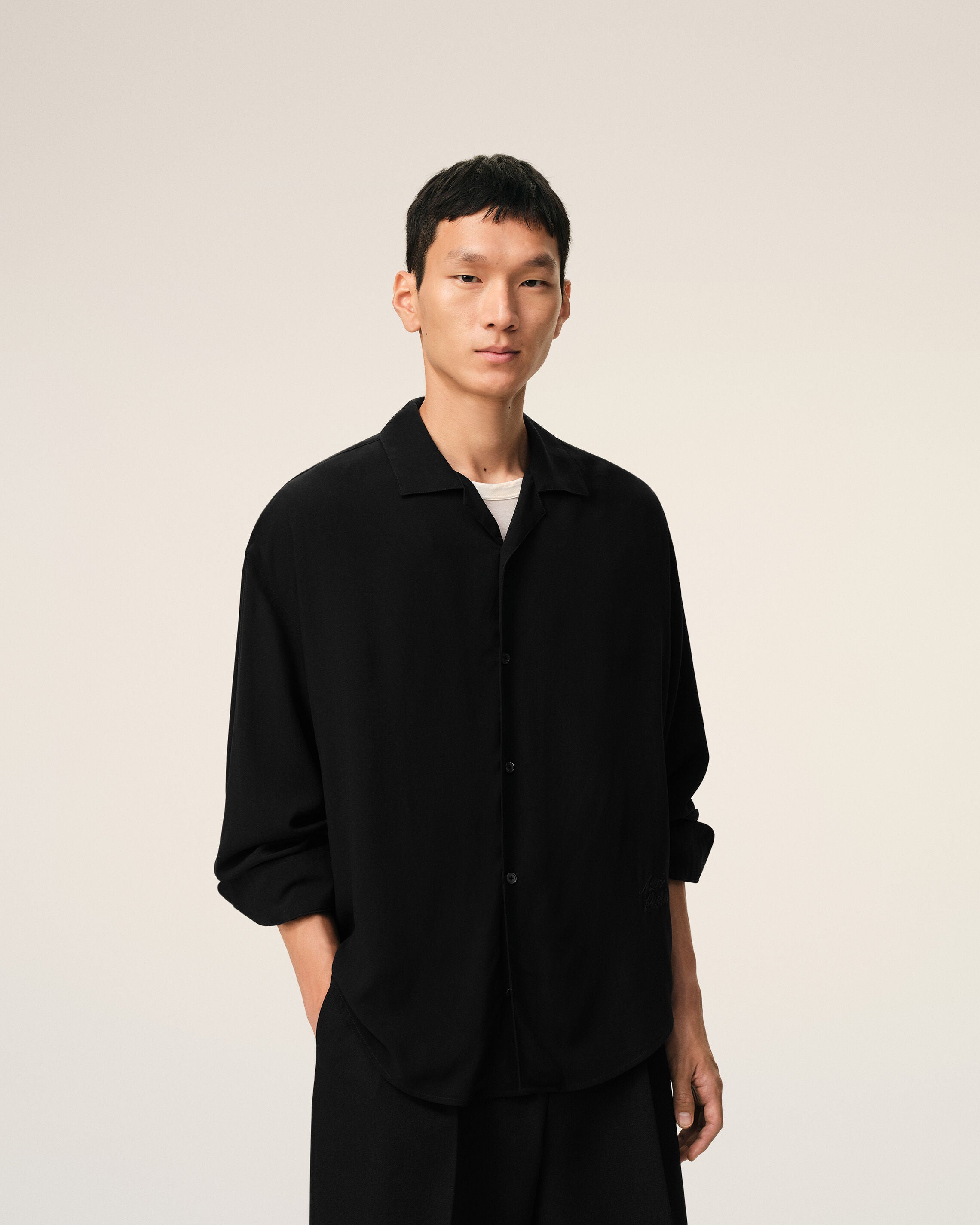 Chemise Boxy Noire Ami Paris Brodé - 3