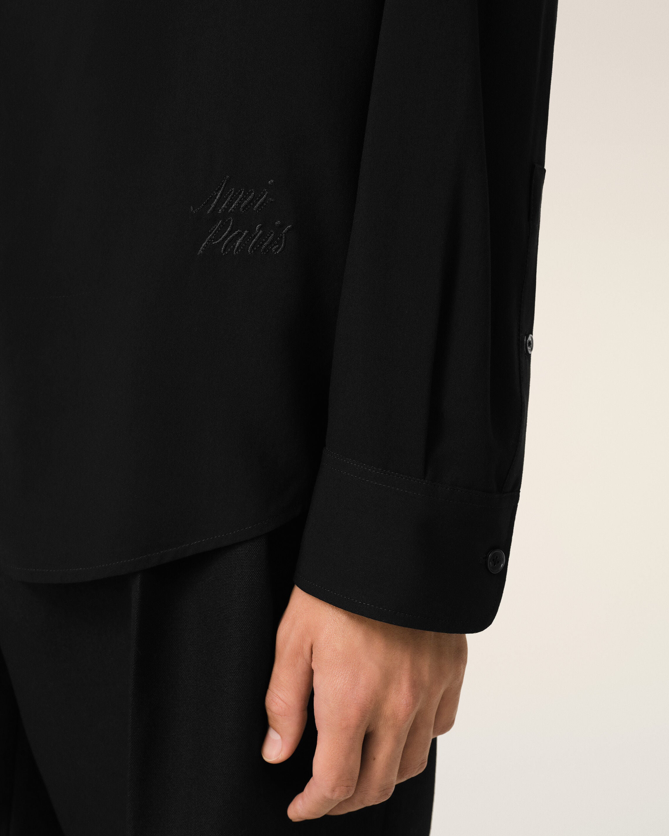 Chemise Boxy Noire Ami Paris Brodé - 4