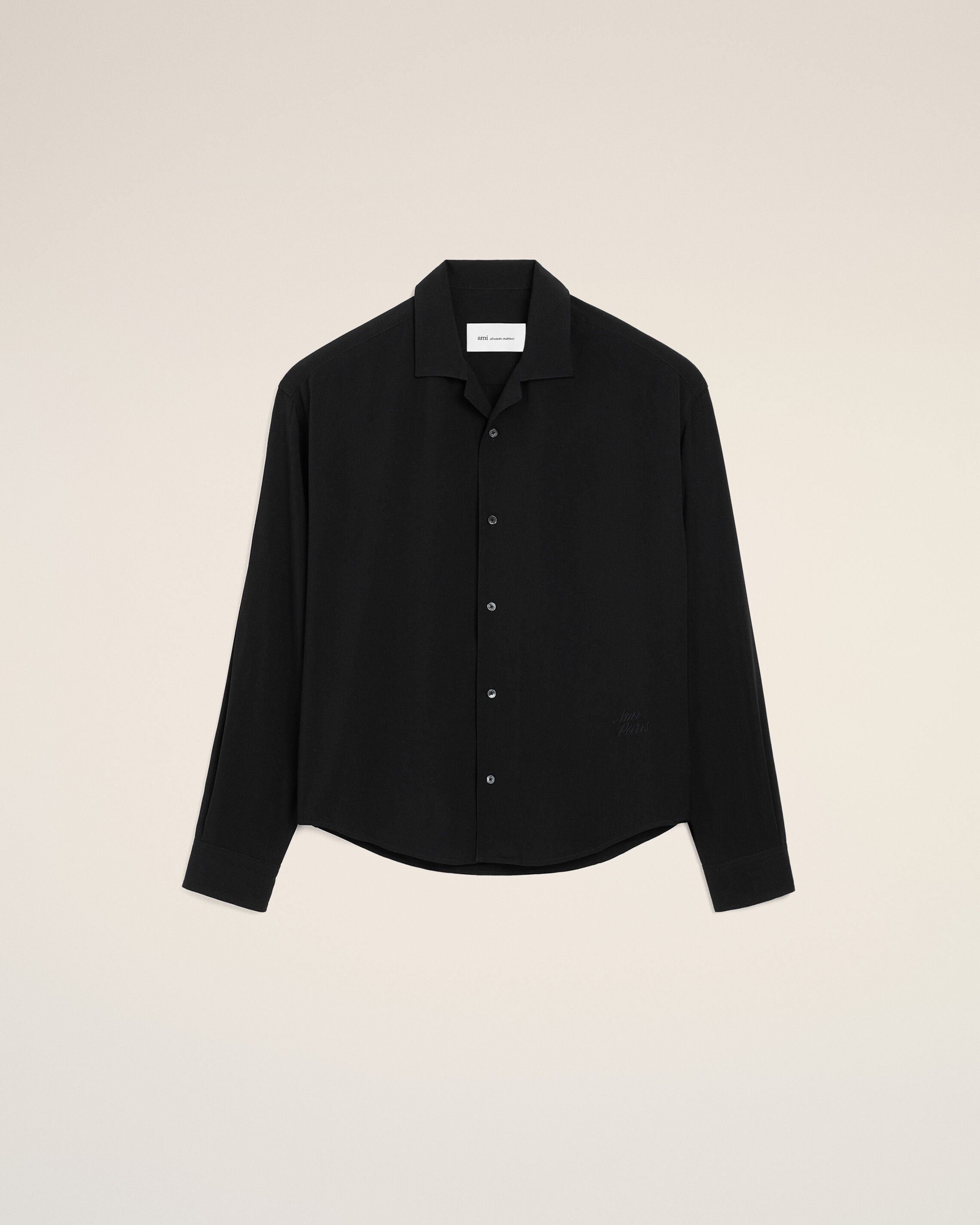 Chemise Boxy Noire Ami Paris Brodé - 1