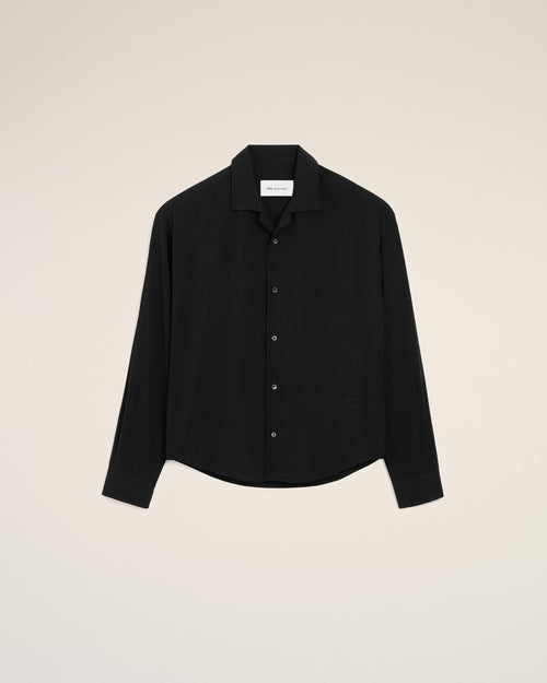 Black Boxy Embroidered Ami Paris Shirt - 1 - Ami Paris
