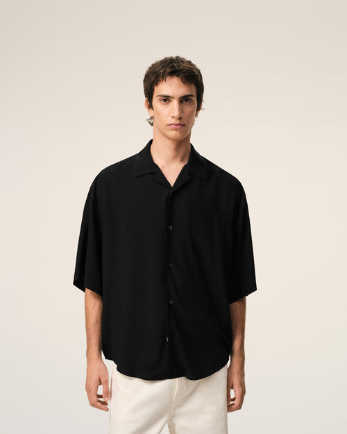 Black Short Sleeve Embroidered Ami Paris Boxy Shirt - Man - 3 - AMI Paris - Ami Paris