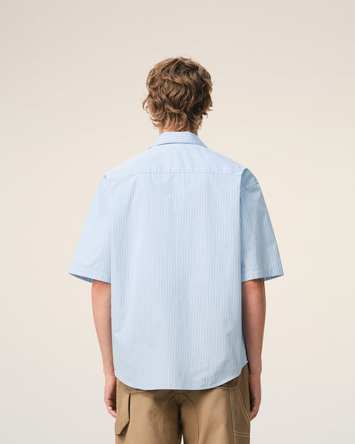 Chemise Boxy Bleu Manches Courtes Ami De Coeur en Coton - 5 - Ami Paris