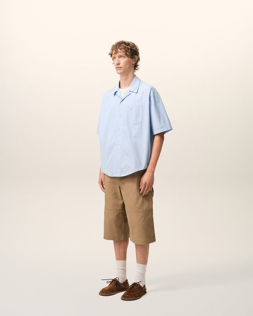 Chemise Boxy Bleu Manches Courtes Ami De Coeur en Coton - 6 - Ami Paris