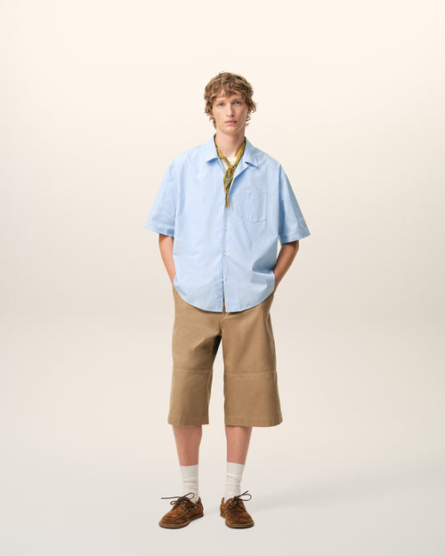 Camisa boxy de manga corta Ami de Cœur de algodón azul  - 2 - Ami Paris