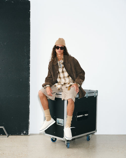 Chemise Boxy Beige À Carreaux Ami De Coeur En Toile - Homme - 7 - AMI Paris - Ami Paris