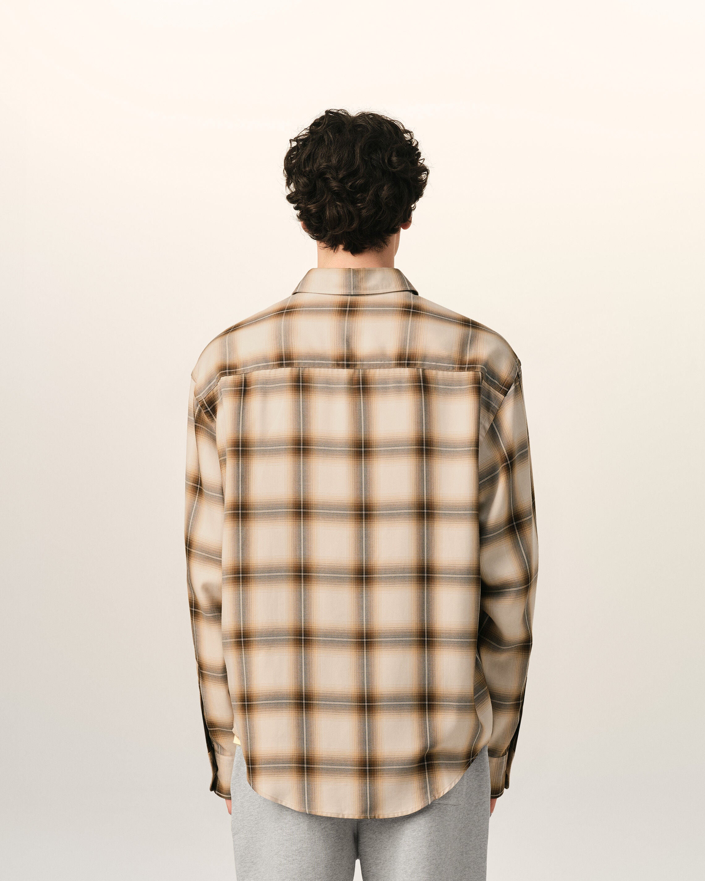 Boxy Beige Checkered Shirt Ami De Coeur In Canvas - 5