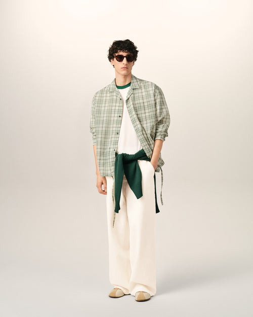 Chemise Boxy Verte À Carreaux En Coton - Homme - 3 - AMI Paris - Ami Paris