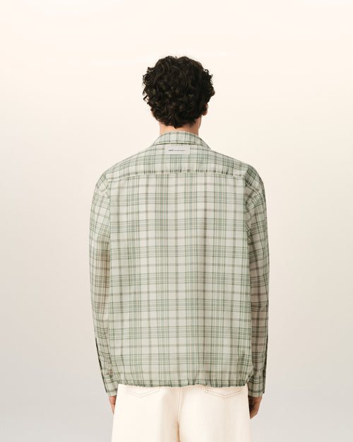 Chemise Boxy Verte À Carreaux En Coton - Homme - 5 - AMI Paris - Ami Paris