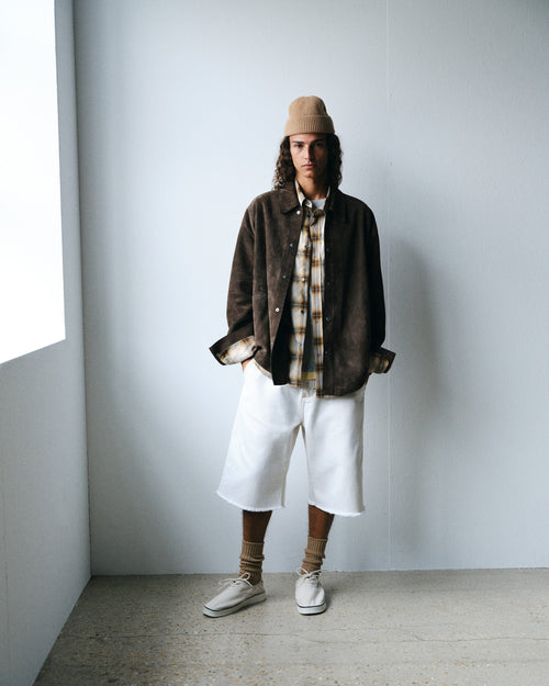 Surchemise Marron Boutonnée En Cuir De Chèvre - Homme - 8 - AMI Paris - Ami Paris