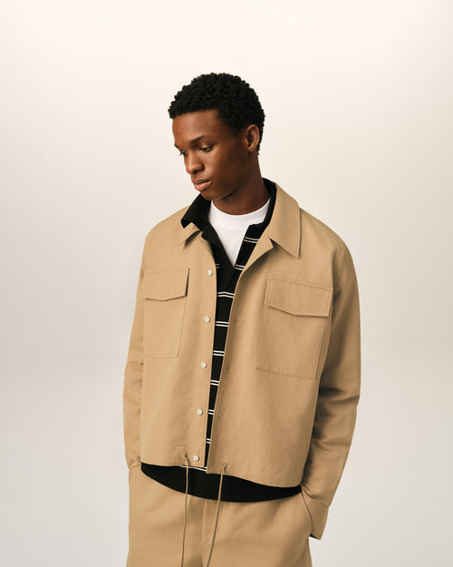 Beige cotton and linen shirt - 1 - Ami Paris