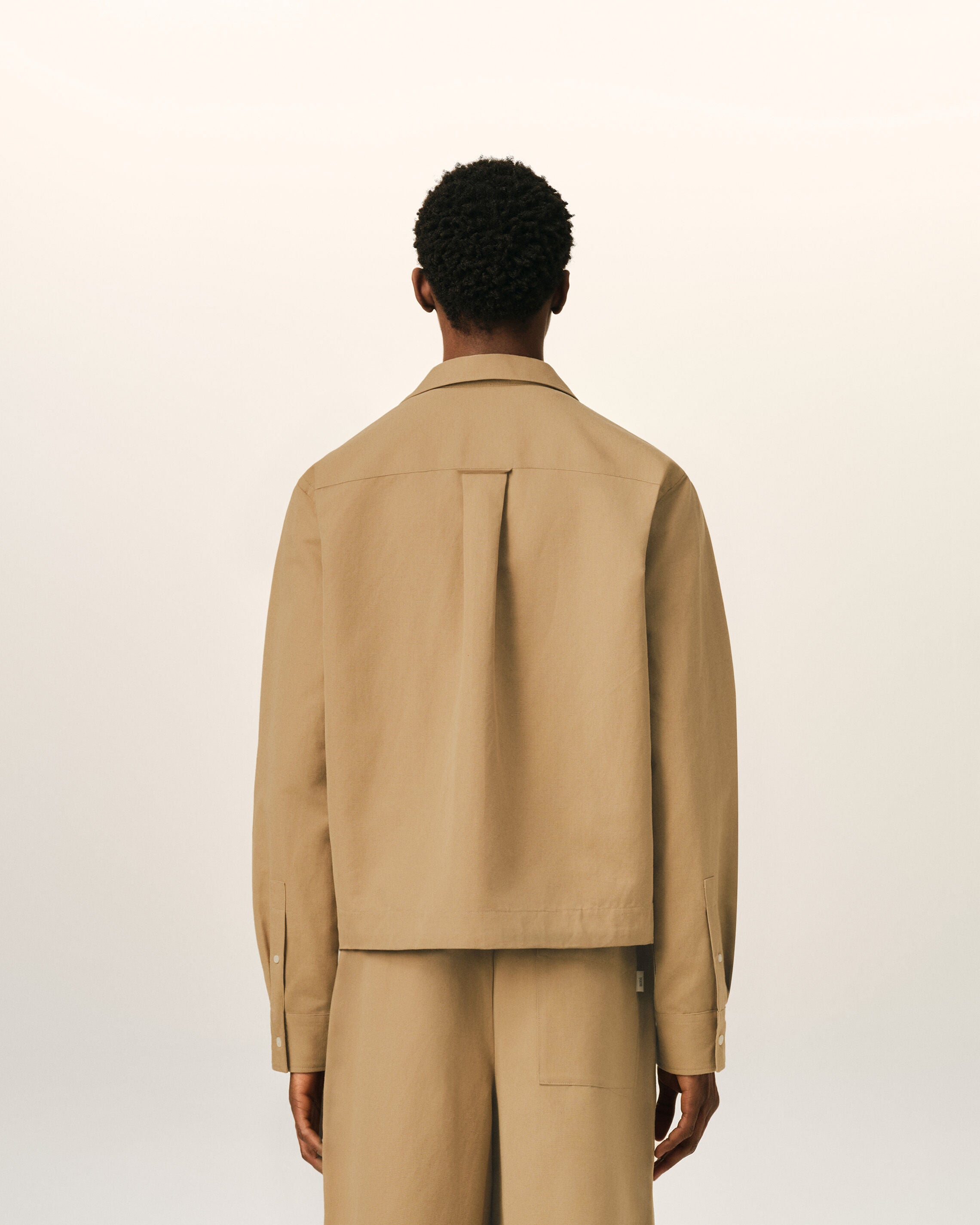 Beige cotton and linen shirt - 5