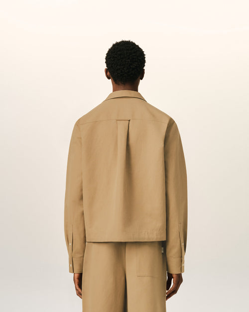 Beige cotton and linen shirt - Man - 5 - AMI Paris - Ami Paris