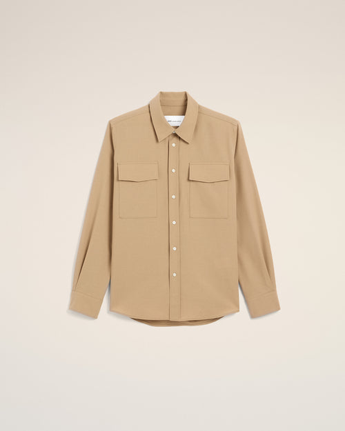 Beige wool shirt - 2 - Ami Paris