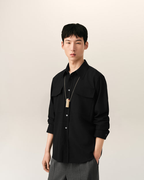 Camisa de lana negra - Hombre - 2 - AMI Paris - Ami Paris