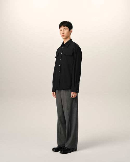Camisa de lana negra - Hombre - 6 - AMI Paris - Ami Paris
