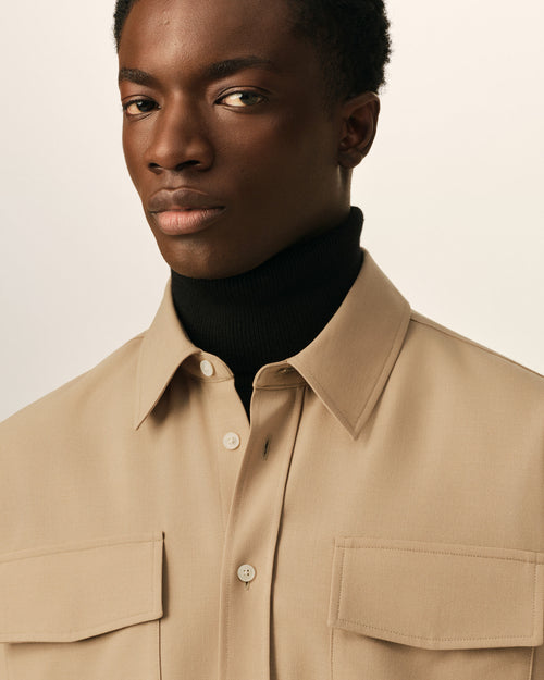 Beige wool shirt - Man - 4 - AMI Paris - Ami Paris