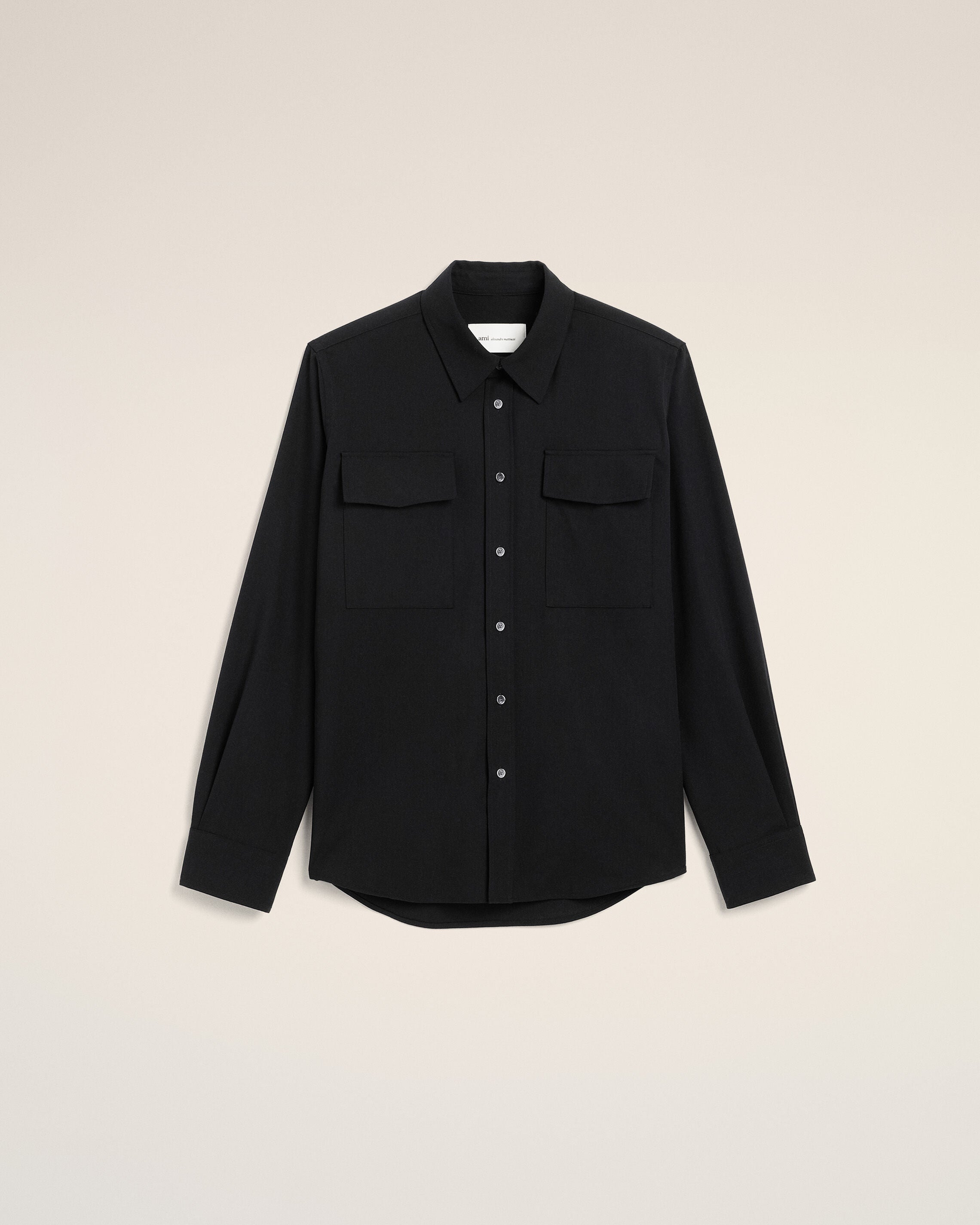 Black wool shirt - 1
