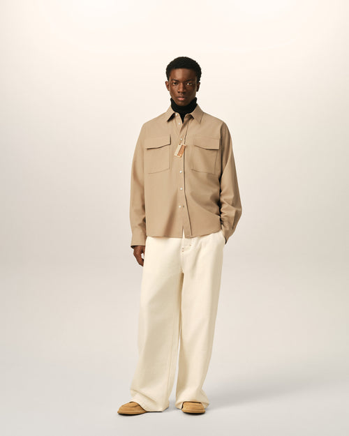 Beige wool shirt - Man - 3 - AMI Paris - Ami Paris
