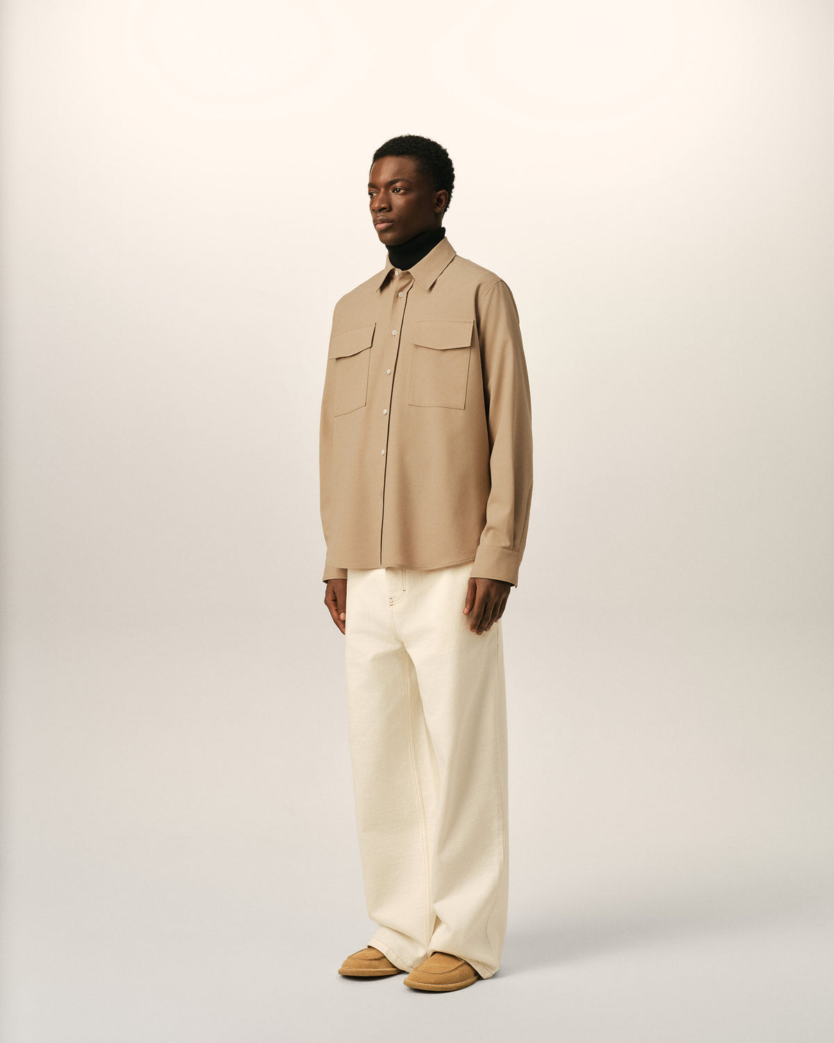 Beige wool shirt - 6