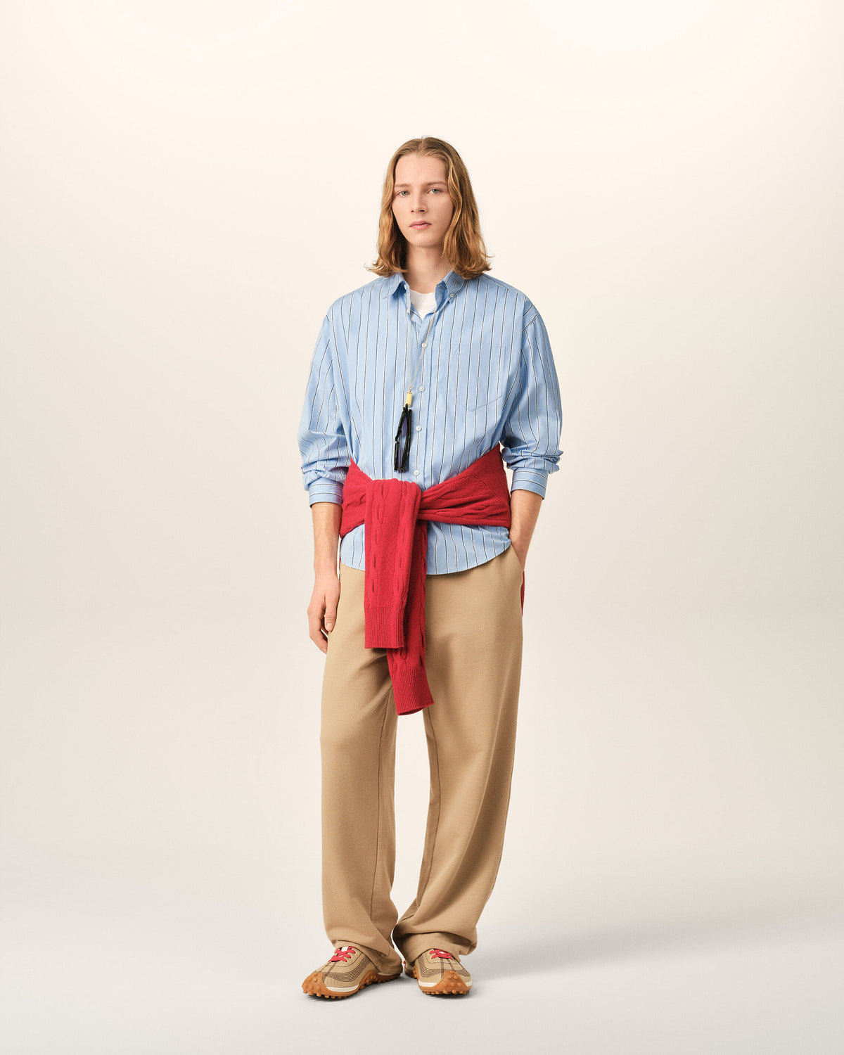 Chemise boxy bleue en coton Ami de Coeur embossé - 3