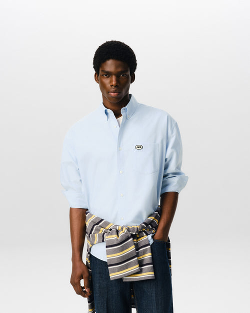 Chemise boxy bleue en coton patch Ami - Homme - 2 - AMI Paris - Ami Paris