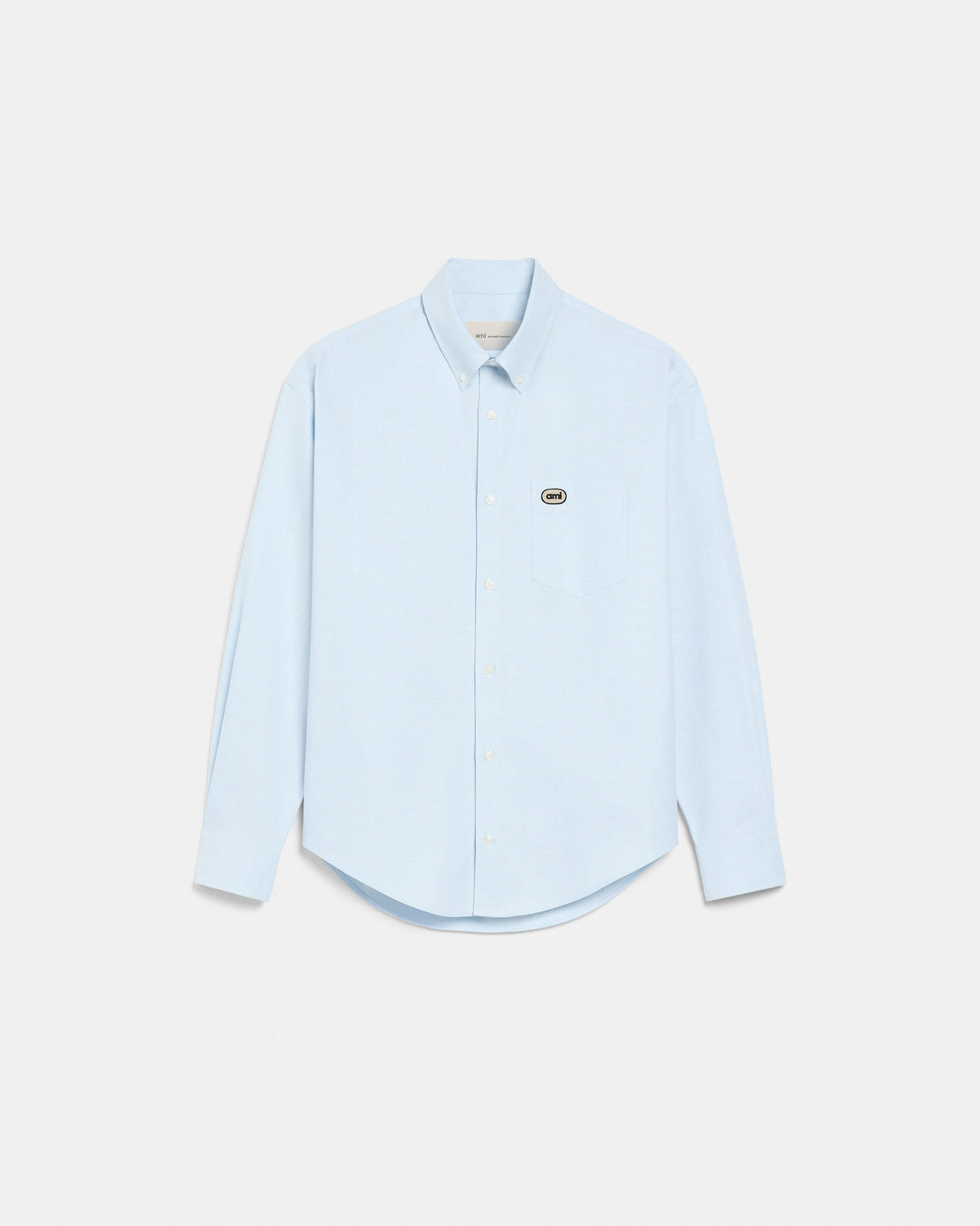 Chemise boxy bleue en coton patch Ami - 1