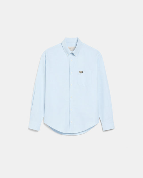 Chemise boxy bleue en coton patch Ami - Homme - 1 - AMI Paris - Ami Paris