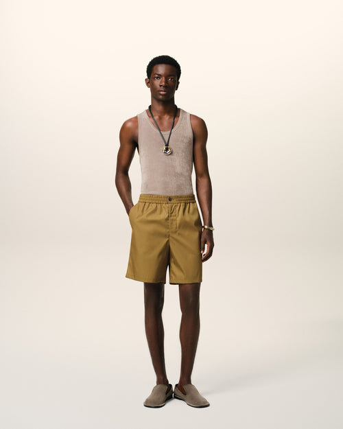Mustard Twill Short - 1 - Ami Paris