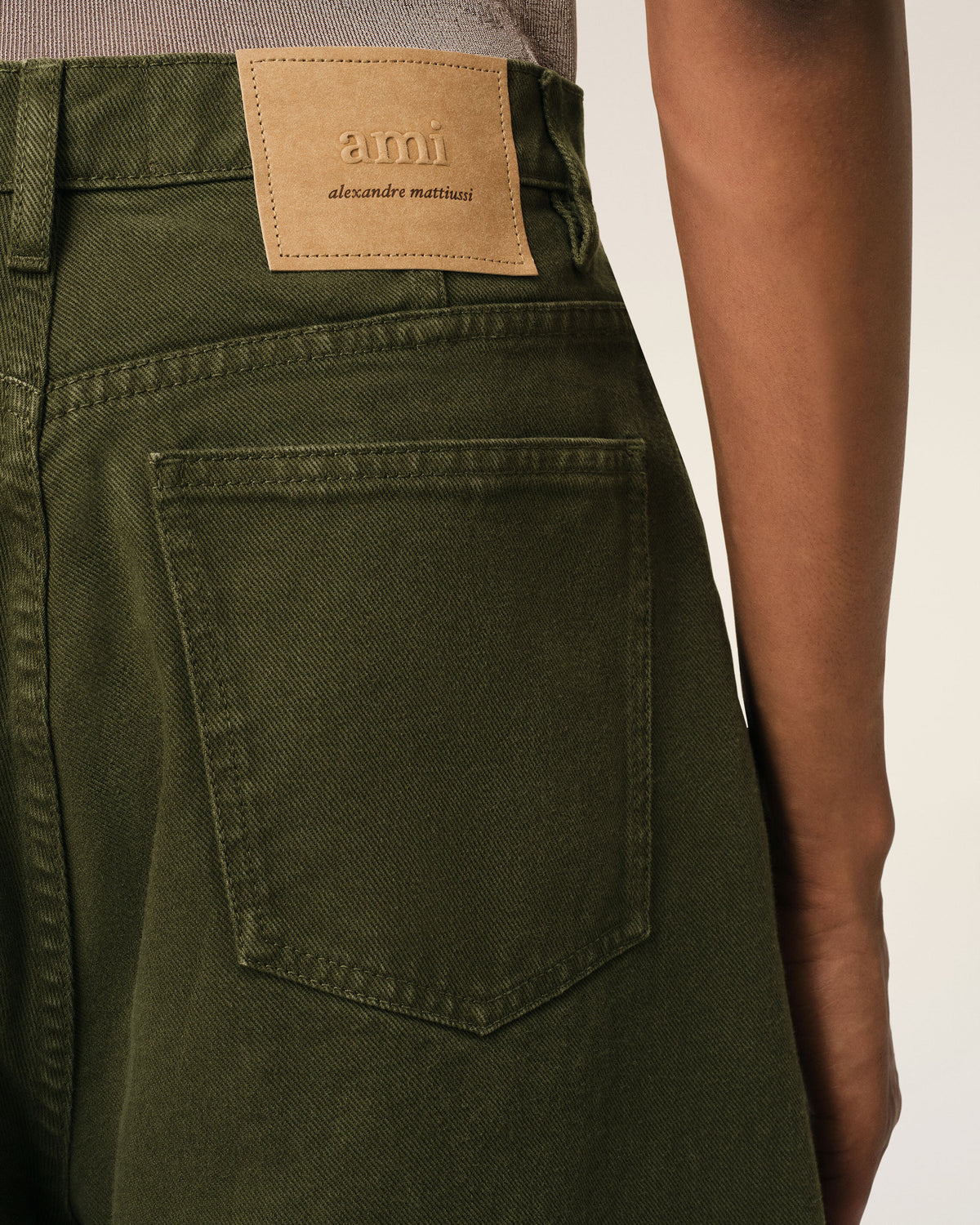 Bermuda Vert Coupe Large En Coton - 5