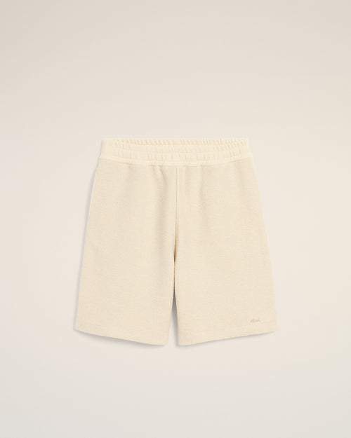 White Cotton Curly fleece Short  - 2 - Ami Paris