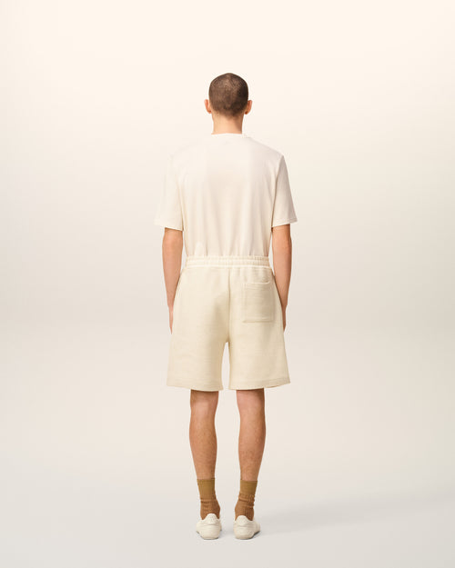 Pantalón corto de felpa rizada de algodón blanca  - 4 - Ami Paris