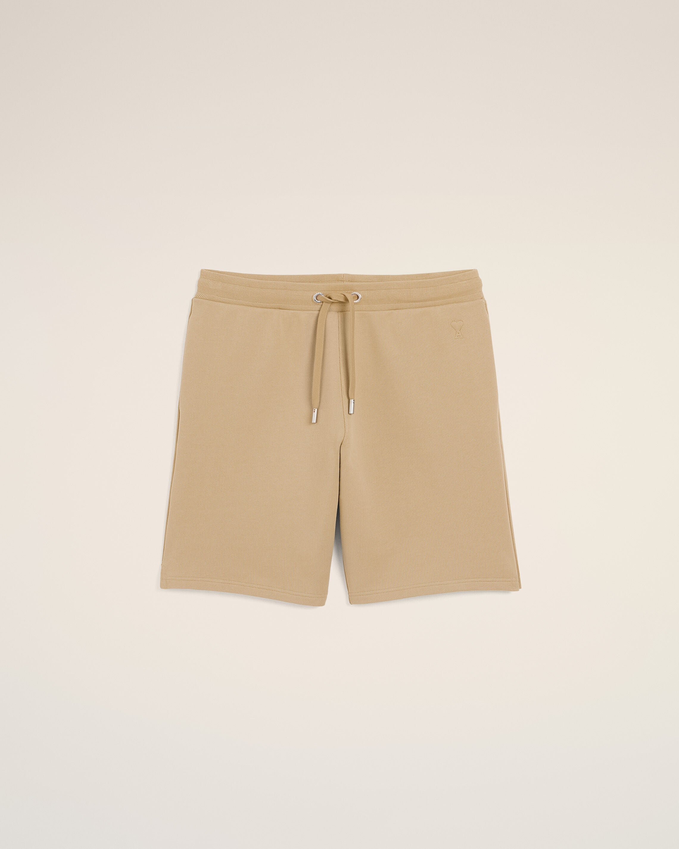Beige cotton shorts with embossed Ami de Coeur - 1