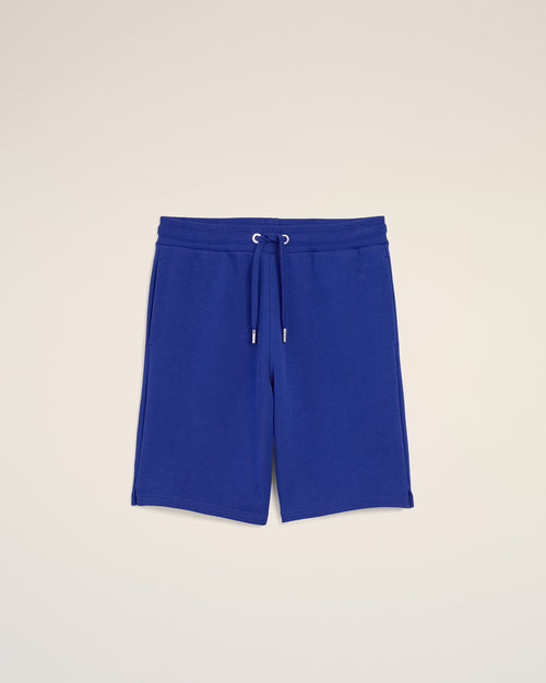 Blue cotton shorts with embossed Ami de Coeur - ROYAL BLUE - Ami Paris