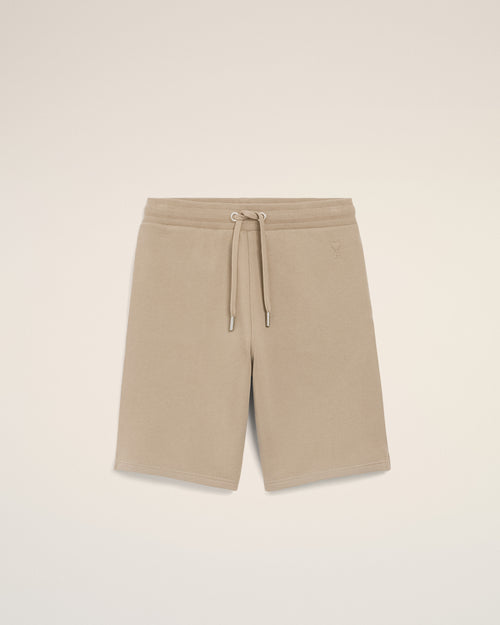 Beige Cotton Ami De Coeur Short - 1 - Ami Paris
