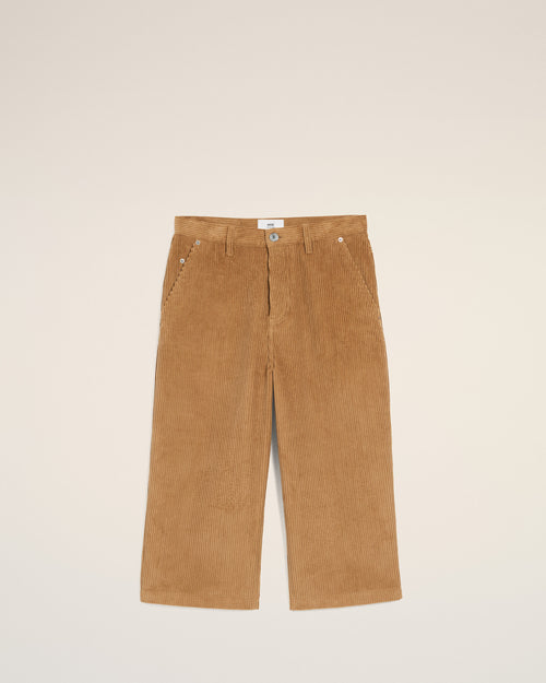 Brown Cotton Large Corduory Velvet Bermuda Short - 2 - Ami Paris