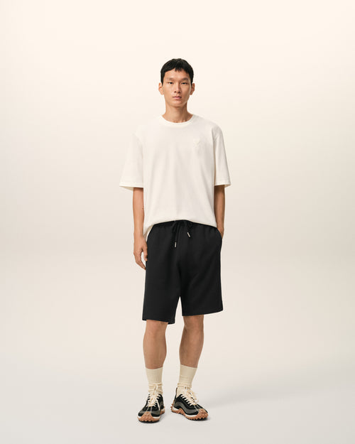 Black Cotton Ami De Coeur Short - Man - 2 - AMI Paris - Ami Paris